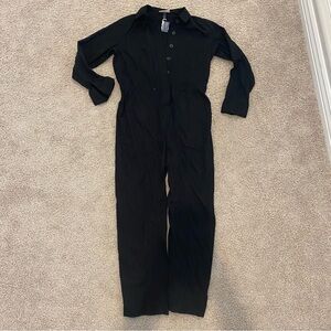 Universal Thread Size 2 Black Button Down Jumpsuit, Straight Leg, Adjustable